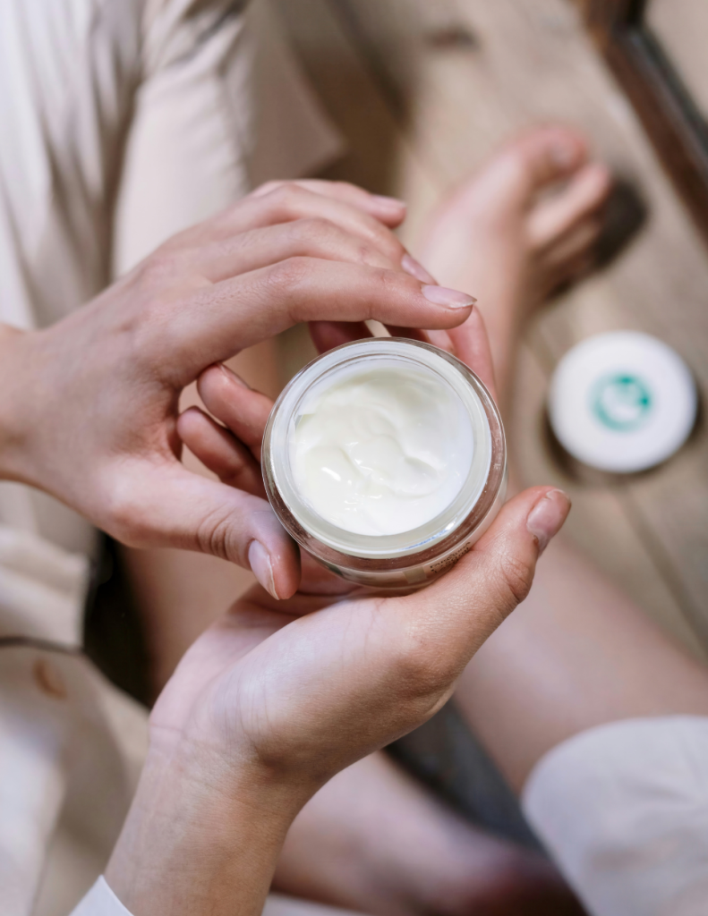 jar with skin lotion