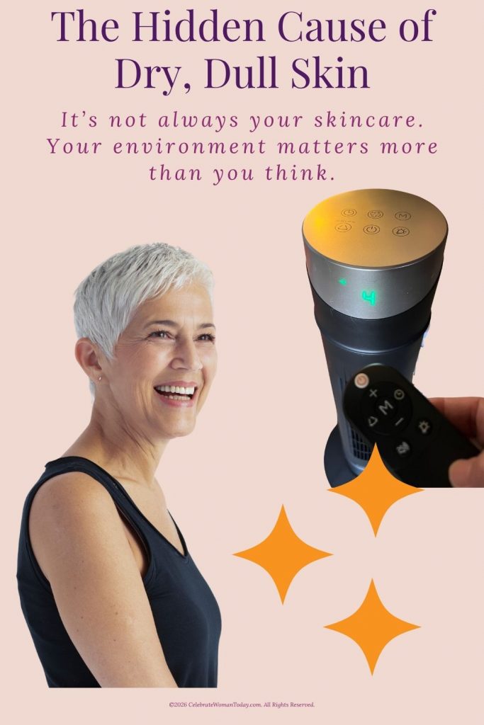 air fan and woman's skin