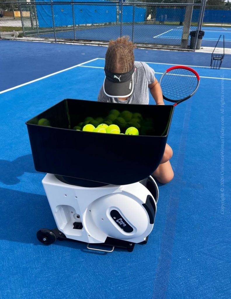 balls in PONGBOT Tennis Ball Machine