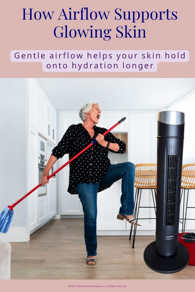 woman dancing with broom