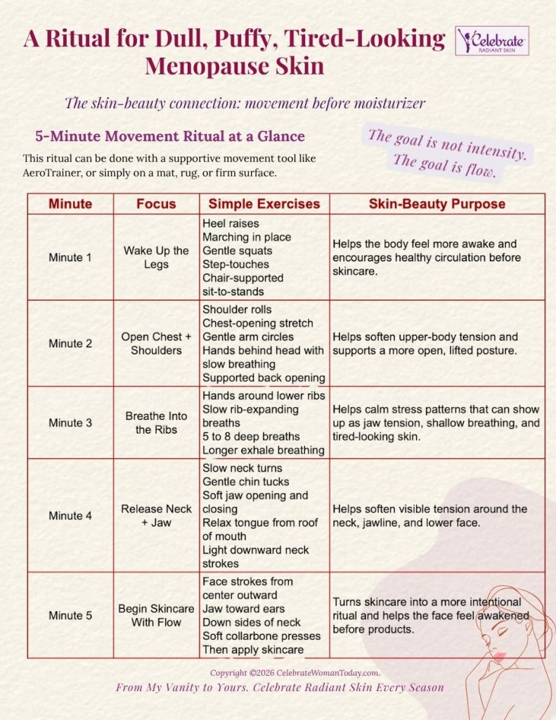 printable for a 5-minute daily ritual for menopause skin