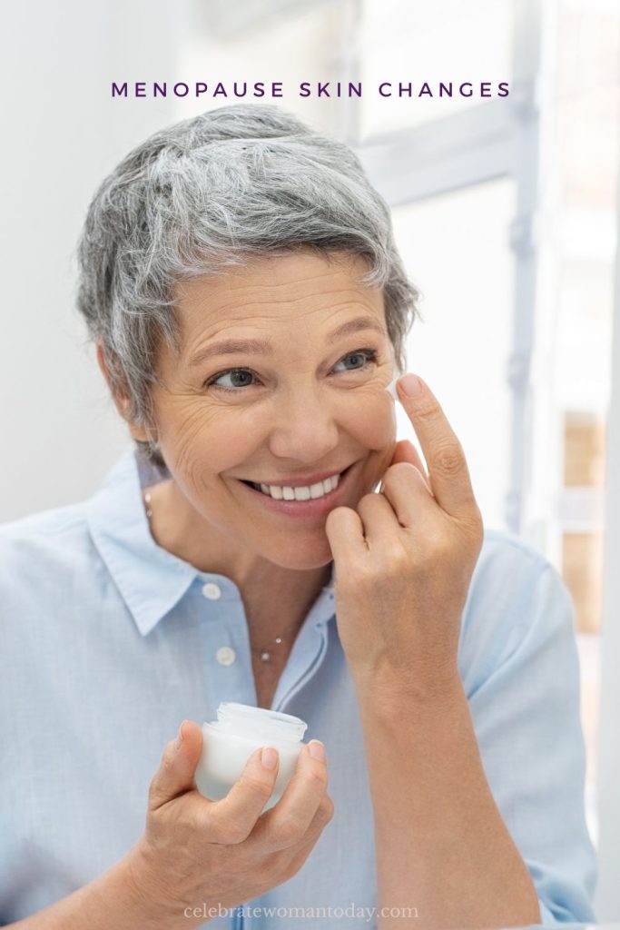 applying a serum as part of a simple menopause routine